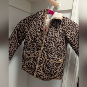 Jcrew Kids Leopard Print Jacket With Sherpa Lining